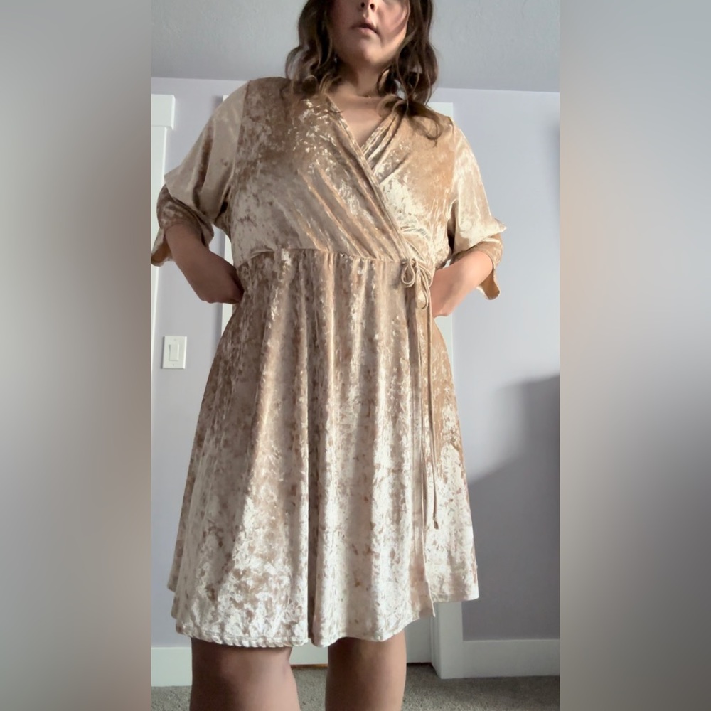 Champagne Velvet Dress
